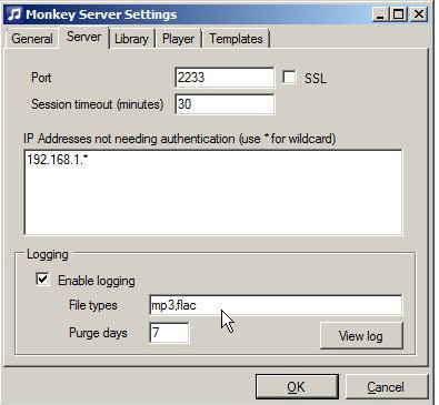 Monkey Server 0.9 : Main window