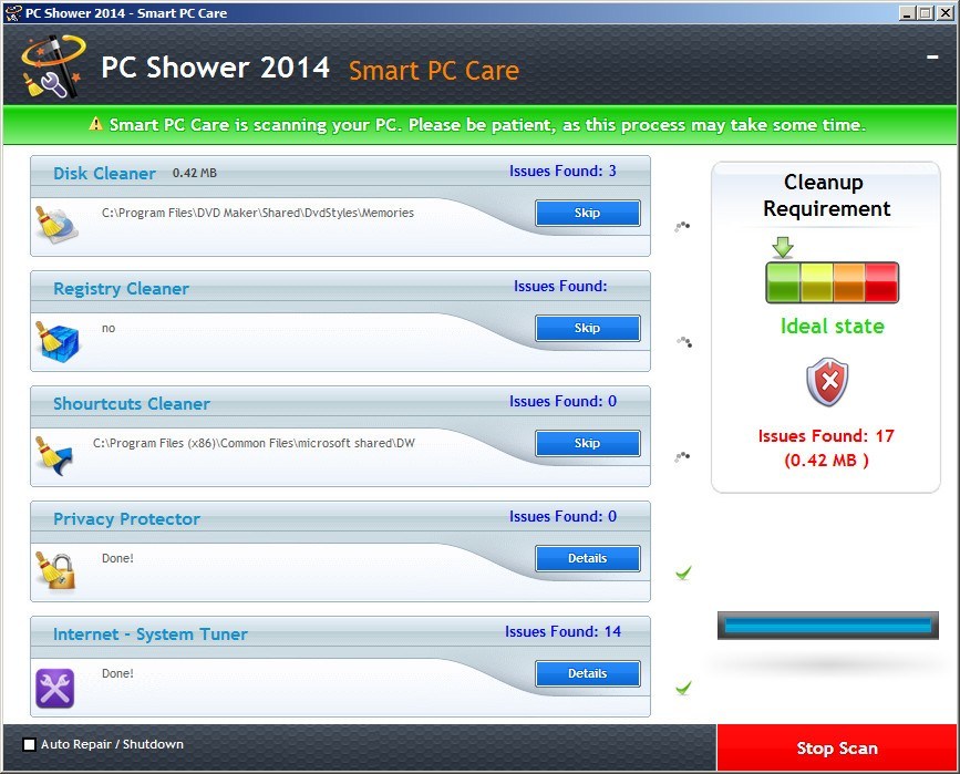 PC Shower 2014 1.6 : Scan Window