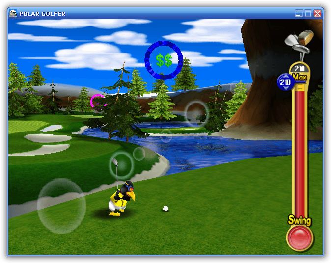 Polar Golfer from WildGames 1.0 : The penguin in action