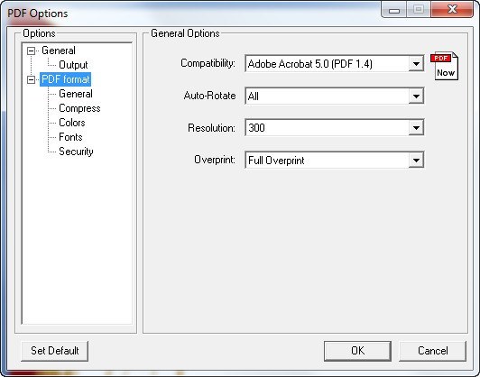 PPT to PDF Converter 4.0 : Options Window