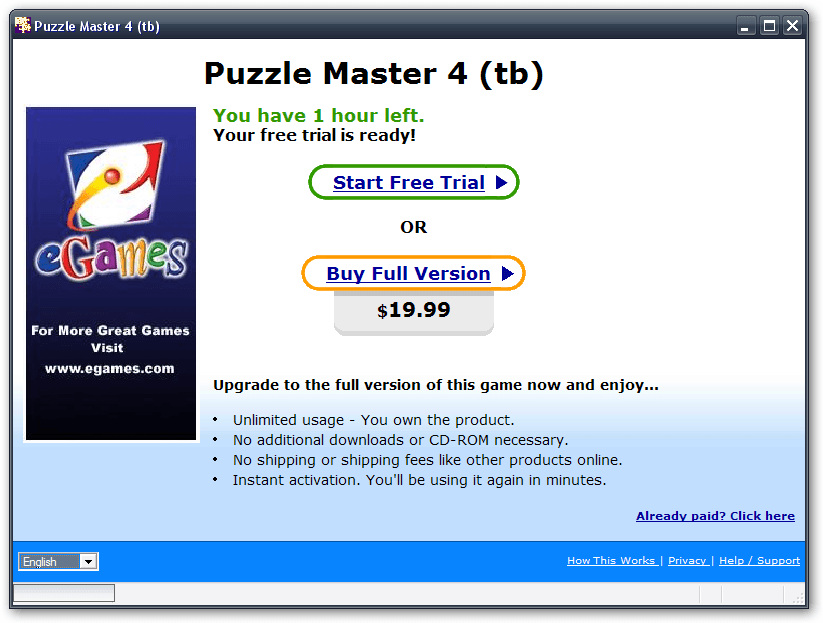 Puzzle Master : Nag startup screen