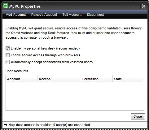 Qnext 4.0 : MyPC Properties