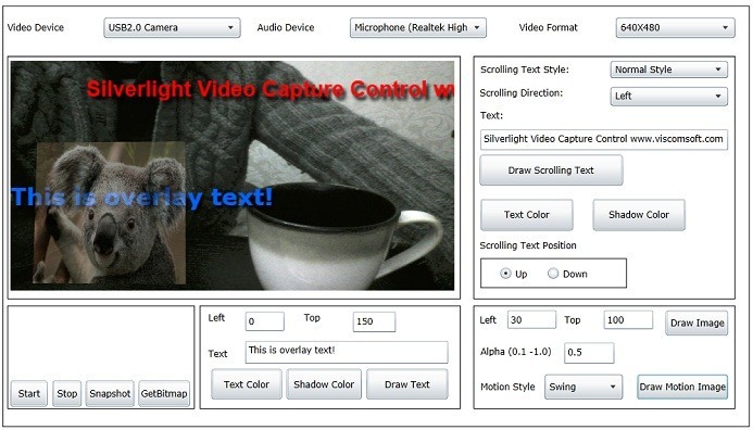 Silverlight .NET Video Capture Control 1.58 : Main Window
