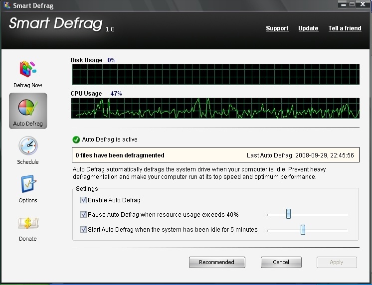 Smart Defrag 1.0 beta : Auto Defrag