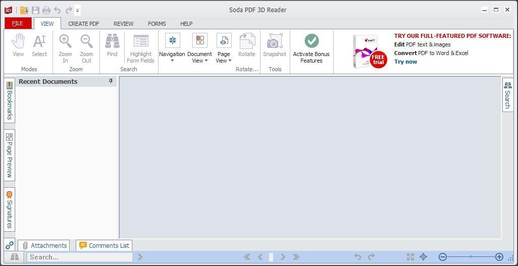 Soda PDF 3D Reader 5.0 : Main Window
