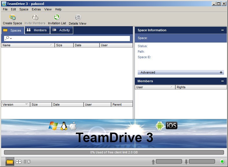TeamDrive 3.2 : Main Interface