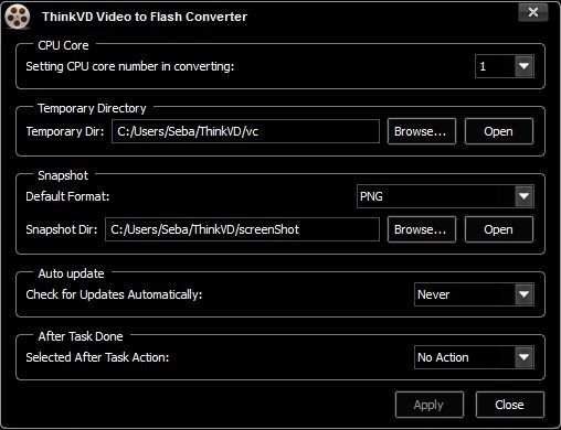 ThinkVD Video to Flash Converter 3.0 : Settings