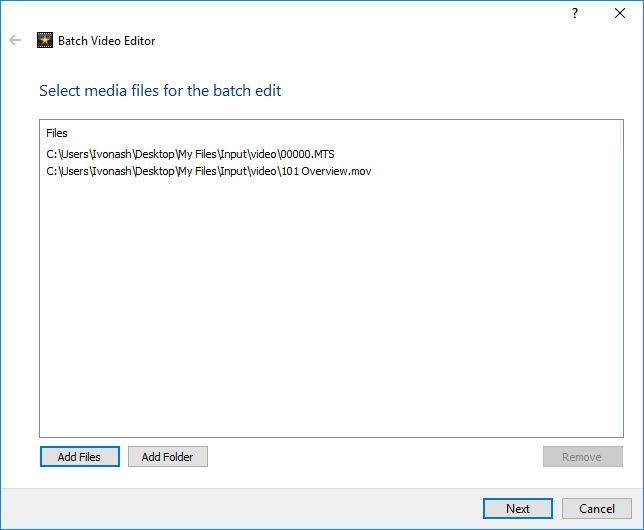 VideoPad Video Editor 5.2 : Batch Editing Tool