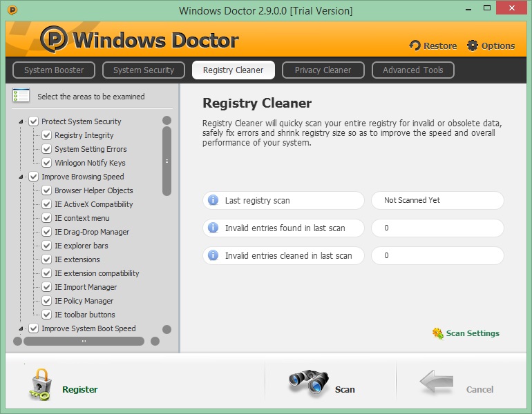 Windows Doctor 2.9 : Registry Cleaner