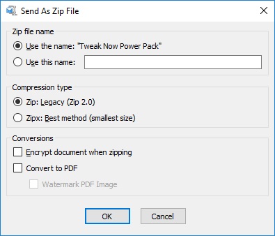 WinZip Courier 7.0 : Send as Zip file