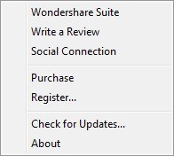 Wondershare PDF to Word 4.0 : Main Menu