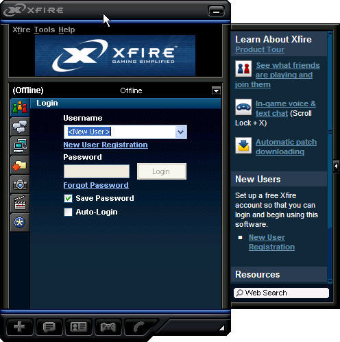 Xfire : Main window