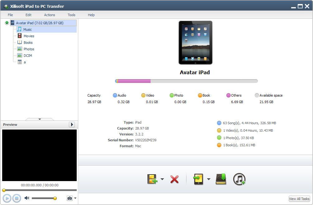 Xilisoft iPad to PC Transfer 3.3 : Main windows