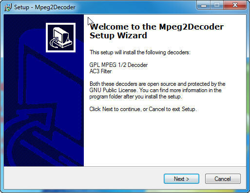 free mpeg 2 decoder for windows vista