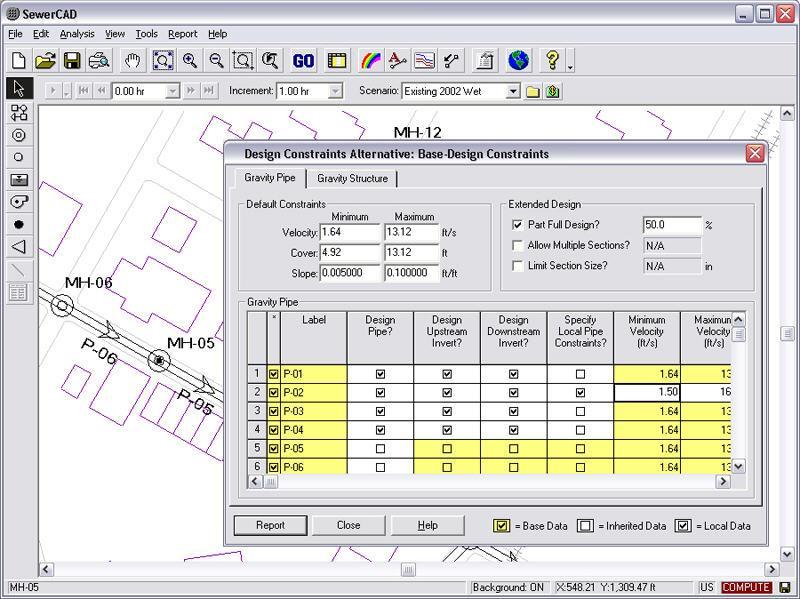 Bentley SewerCAD Download - SewerCAD can be used to solve the hydraulics