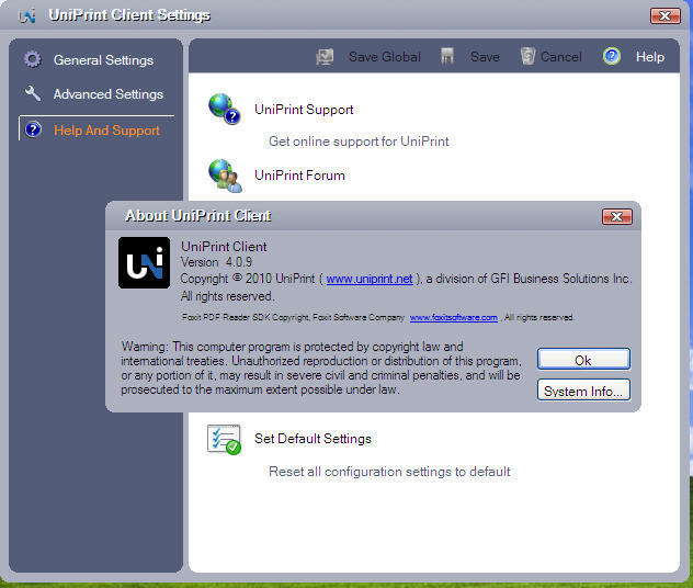 uniprint client 5.0