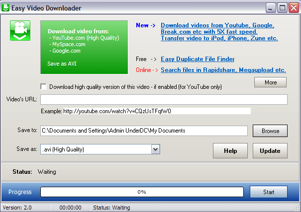 Easy Video Downloader 1 6 Download Free Videodownloader Exe