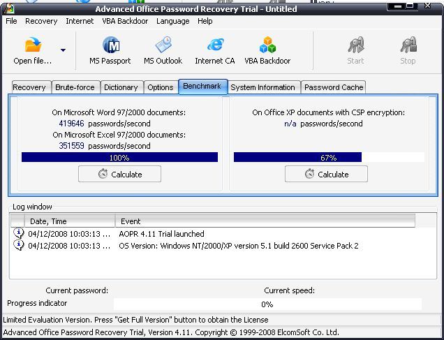 Advanced Office XP Password Recovery  Download (Free trial)...