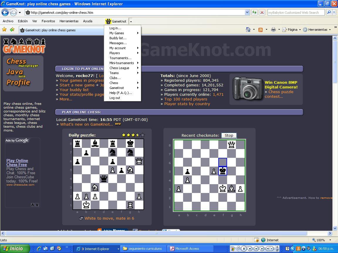 Access gameknot.com. Play Chess Online - Free Online Chess on GameKnot