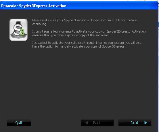 how to manually activate spyder 3 pro