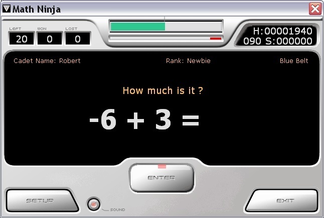 Équations1.exe . Jeu de mathématiques pour Windows