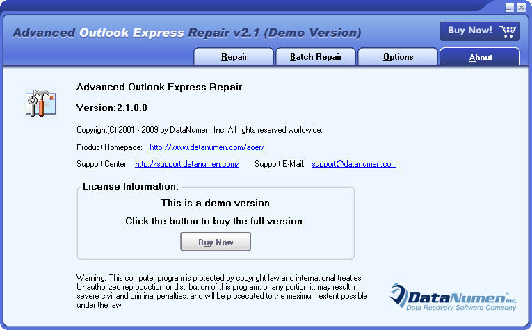 Advanced Outlook Express Repair  Download (Free trial) 