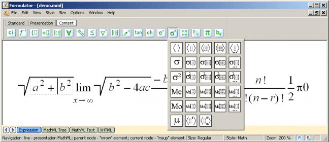 formulator mathml weaver