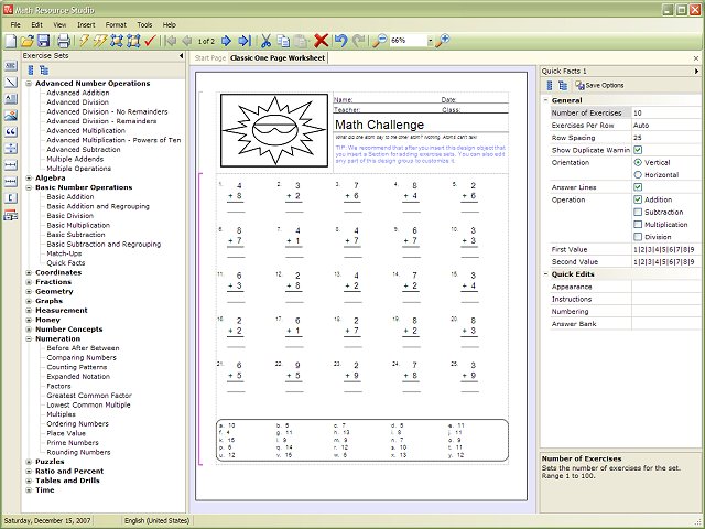 Mathematics Worksheet Factory Software Informer A Powerful Easy To Use Math Worksheet Generation Program