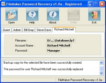 filemaker pro password recovery