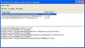 Premiere Pro Marker Export Plug-in Manager.