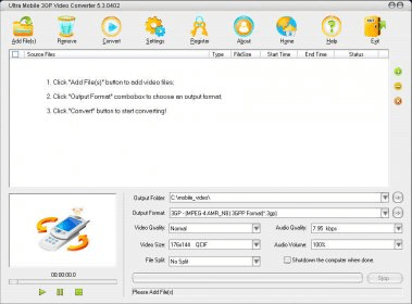 Ultra Mobile 3GP Video Converter 6.0 Download (Free trial) - Ultra ... Main window Ultra Mobile 3GP Video Converter 6.0 Download (Free trial) - Ultra ... Main window