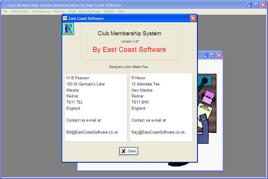 Club Membership System Download - Computer software for the club secretary.  Record each members' contact