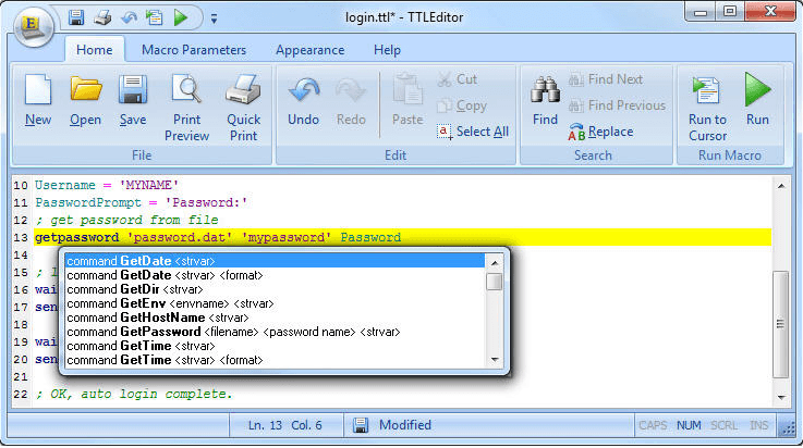 Teraterm ttl param2