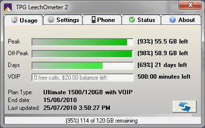 Hughesnet usage meter run