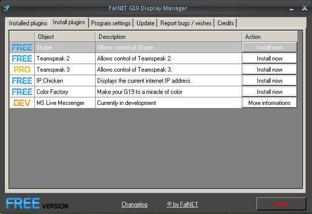 FalNET G19 Display Manager Download - the Logitech G19 keyboard