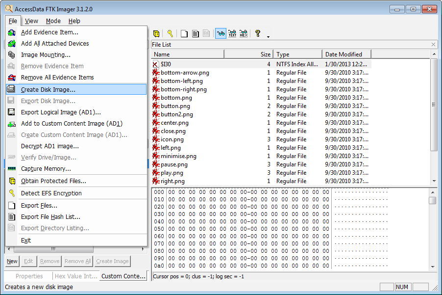 image system ram using accessdata ftk imager lite