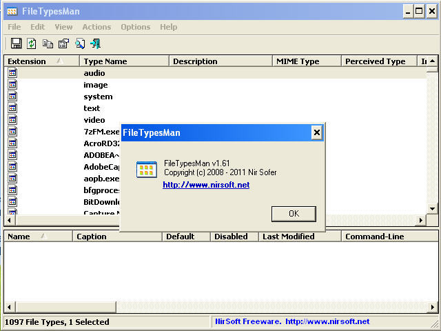 FileTypesMan - Alternative to 'File Types' manager of Windows