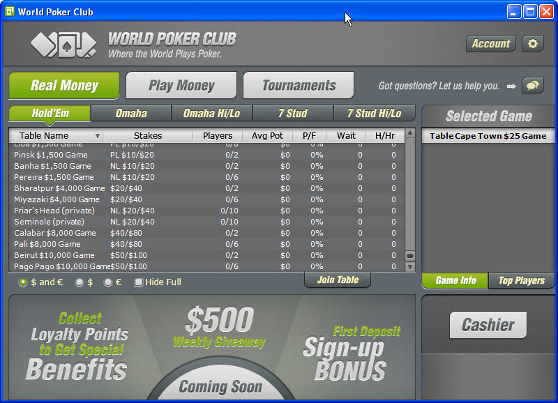 poker club scarica software
