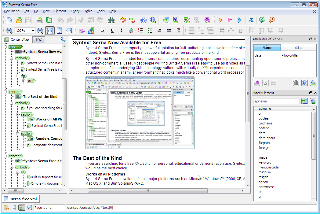 syntext serna free xml editor