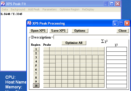 xps peak data