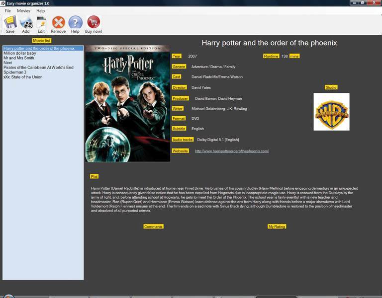 Easy movie organizer 1.5 Download Free