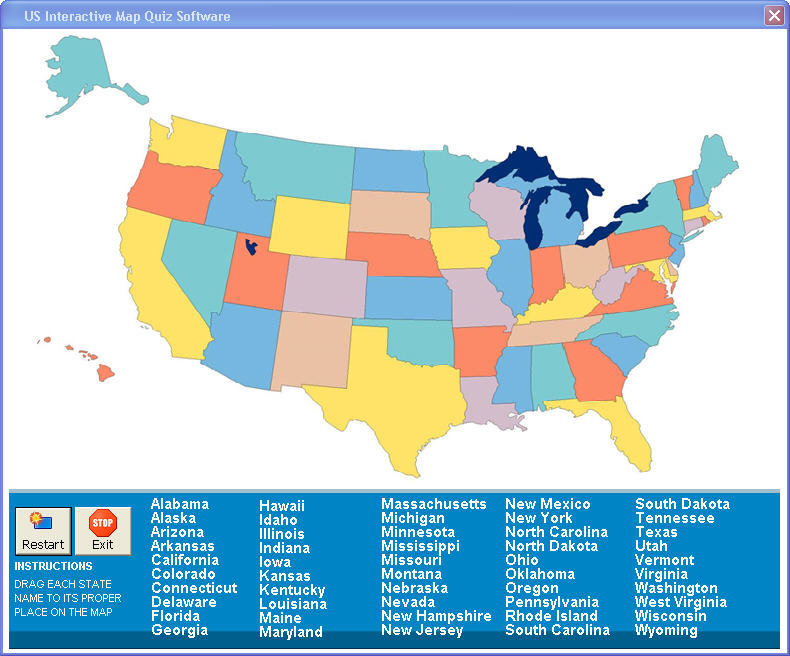 Us Interactive Map Quiz Software 1 0 Download Free Trial Us