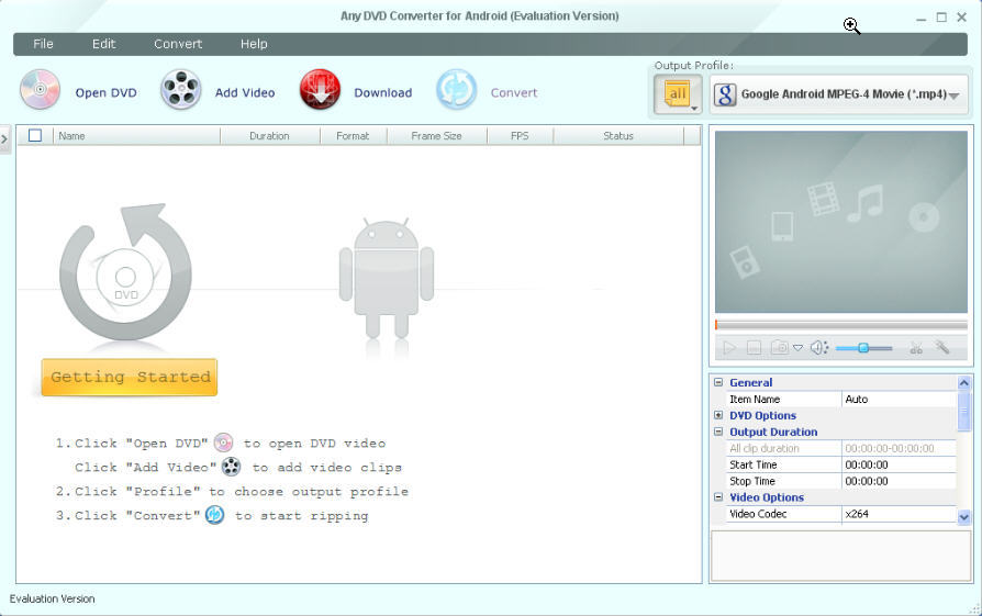 Any DVD Converter for Android Download You can convert DVD