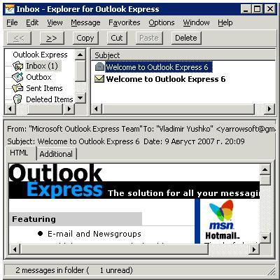 delete outlook express 6