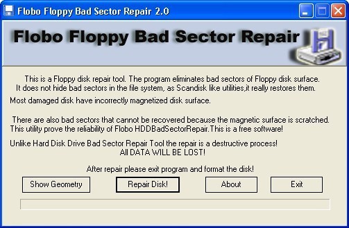 flobo floppy bad sector repair