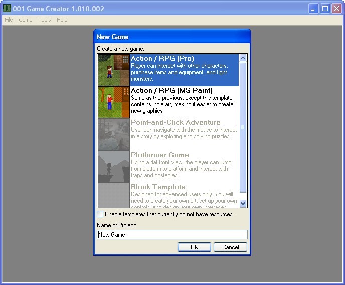 Free Game Maker Software :: 001 Game Creator :: Home