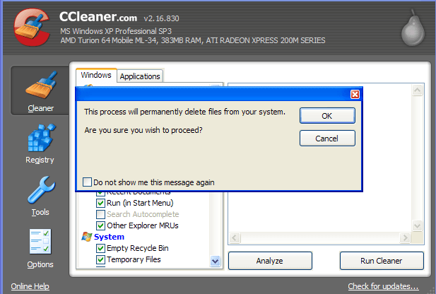 ccleaner for windows xp sp3