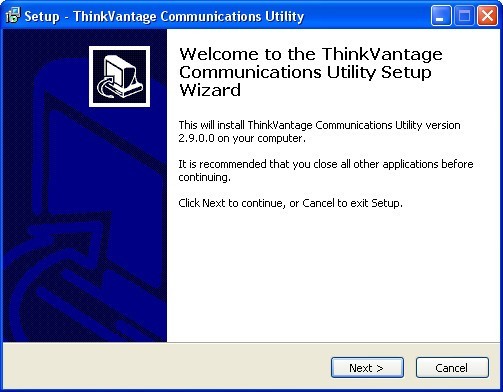 thinkvantage communications utility 1.40