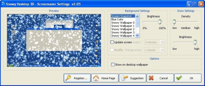 Snowy Desktop Screen Saver