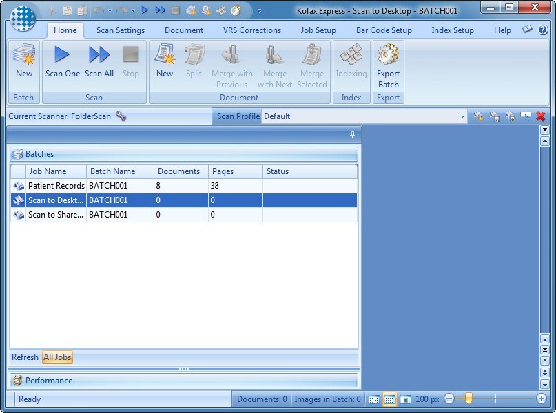Kofax Express utilizes the same interface as Microsoft Office 2007 applicat...